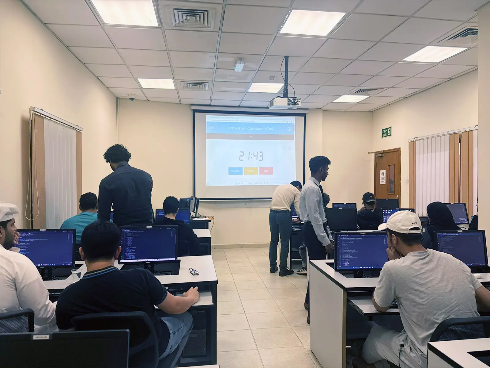 Students in the computer lab